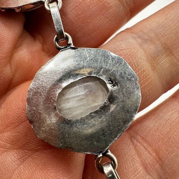 8.25" faceted oval cut moonstone bracelet in sterling silver! - Picture 8 of 10